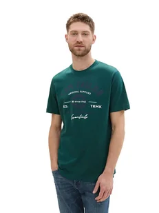 Tom Tailor Koszulka w kolorze zielonym - Koszulki męskie - miniaturka - grafika 1