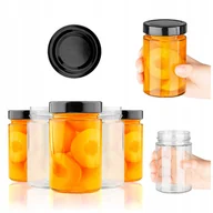 Pojemniki kuchenne - 50x SŁOIKI SZKLANE NA PRZETWORY KONFITURY MIÓD MIĘSO OWOCE + ZAKRĘTKI FI66 - miniaturka - grafika 1