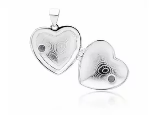 Delikatny rodowany srebrny otwierany wisiorek puzderko sekretnik gładkie serce srebro 925 Z1816R - Wisiorki - miniaturka - grafika 3