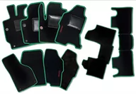 Dywaniki samochodowe - Zestaw Maty wykonane dla OPEL TIGRA TWINTOP roku od 2004 do 2010 w samochodowych dywanach Made in Italy CZARNY Zielona krawędź - miniaturka - grafika 1