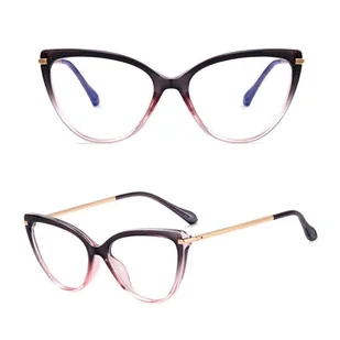 Okulary kocie do komputera damskie z filtrem BLUE Light zerówki 2563-7 - Okulary korekcyjne, oprawki, szkła - miniaturka - grafika 1