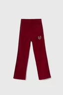 Spodnie i spodenki dla dziewczynek - adidas Originals spodnie dresowe dziecięce kolor bordowy gładkie - miniaturka - grafika 1