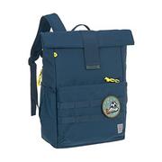 Plecaki szkolne i tornistry - LÄSSIG Plecak dziecięcy z pasem piersiowym, plecak rekreacyjny, wodoodporny, 12 litrów/średni plecak Rolltop Backpack Navy, niebieski, Höhe 39 Zentimeter, plecak dziecięcy - miniaturka - grafika 1