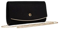Torebki damskie - Damska torebka Rovicky kopertówka wieczorowa brokatowa listonoszka łańcuszek, czarny - miniaturka - grafika 1