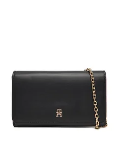 Tommy Hilfiger Torebka Th Icon Flap W/ Chain AW0AW17958 Czarny - Torebki damskie - miniaturka - grafika 1