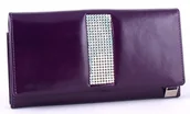 Portfele - CV 140 Swarovski kolekcja Giovani skórzany portfel damski fioletowy CV 140 - miniaturka - grafika 1