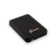 Powerbanki - Guess Metal Script Logo 5000 mAh Magsafe powerbank (czarny) - miniaturka - grafika 1