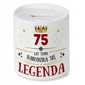 Skarbonki - Skarbonka na Urodziny 75 75te 75-te na Prezent z Nadrukiem ze Zdjęciem - miniaturka - grafika 1