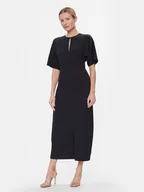 Sukienki - Tommy Hilfiger Sukienka koktajlowa Shiny Interlock C-Nk Ss WW0WW40732 Granatowy Regular Fit - miniaturka - grafika 1