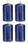 Świece - Świece ozdobne granatowe walec kokon 10/6 zestaw 4 - miniaturka - grafika 1