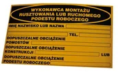 Akcesoria BHP - Bti-4 - Znak - Wykonawca Montażu Rusztowania - miniaturka - grafika 1