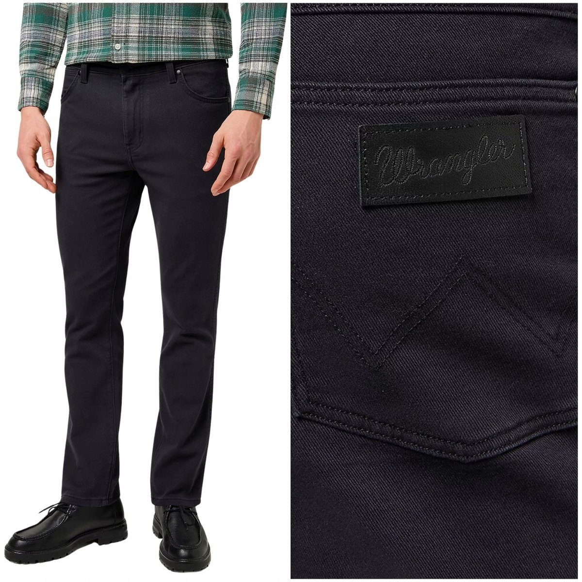 Wrangler LARSTON slim Black zwężane dopasowane spodnie jeansowe W32 L32