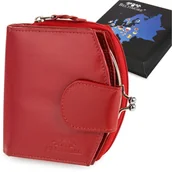 Portfele - Portfel damski portmonetka skórzany czerwony RFiD BELTIMORE L53 czerwony - miniaturka - grafika 1