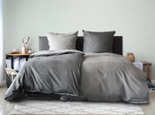 Pościel - Dobnig Dobing Pościel z flaneli, przytulna, uniwersalna, szara - miniaturka - grafika 1