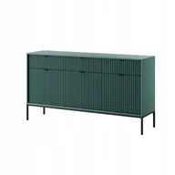 Komody - Duża zielona komoda trzydrzwiowa do salonu loft Nova Czarny metalowy stelaż - miniaturka - grafika 1