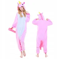 Stroje karnawałowe - ONESIE JEDNOROŻEC DRES PRZEBRANIE KIGURUMI PIŻAMA RÓŻOWA UNICORN PINK L - miniaturka - grafika 1