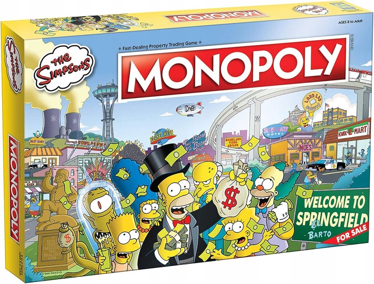 Kolekcjonerska Gra Planszowa MONOPOLY THE SIMPSONS Bart Homer Springfield!
