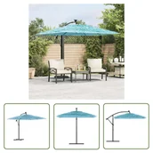 Parasole ogrodowe - The Living Store Parasol ogrodowy na stalowym słupku - niebieski - 246x246x230 cm - Parasol Ogrodowy - miniaturka - grafika 1