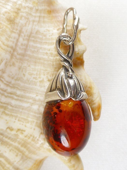 Wisiorek srebrny z bursztynem 621-82