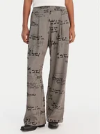 Spodnie damskie - Desigual Spodnie materiałowe 26SWPW39 Brązowy Regular Fit - miniaturka - grafika 1