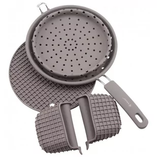 Kassel 93705 4-częściowy zestaw akcesoriów kuchennych z silikonu z jednego przebicia, Silicone, szary 93705 - Pozostałe akcesoria kuchenne - miniaturka - grafika 2
