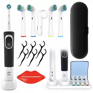 Oral-B Vitality 100 Czarna + 4 Zam. Prec. + Etui Czarne + Osłonka + Podstawka Z Klapką - Szczoteczki do zębów - miniaturka - grafika 1