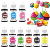 Dodatki do ciast w proszku - BARWNIKI SPOŻYWCZE DO TORTU KREMU MASY BABECZEK MIX KOLORÓW 9 SZT - miniaturka - grafika 1