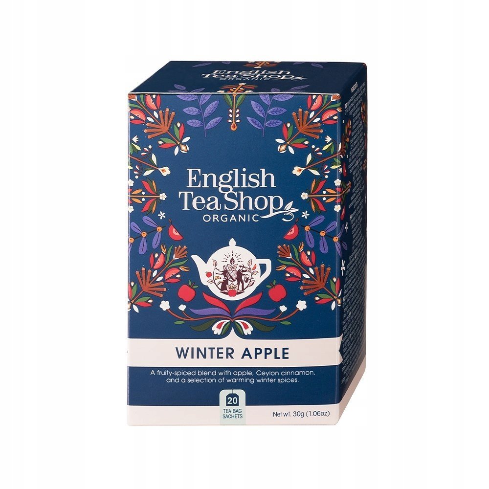 Herbata świąteczna korzenna BIO Winter Apple - 20 saszetek English Tea Shop