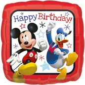 Urodziny dziecka - Amscan Balon foliowy "Myszka Mickey - Happy Birthday", 17" SQR 36225 - miniaturka - grafika 1