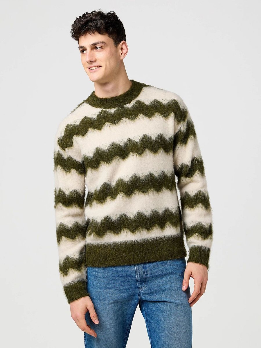 maglie uomo wrangler 112371558 striped ivy green