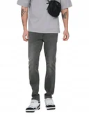 Spodnie męskie - ONLY&SONS CIEMNOSZARE JEANSY PROSTE Z PRZETARCIAMI BAWEŁNA 36/32 N1A - miniaturka - grafika 1