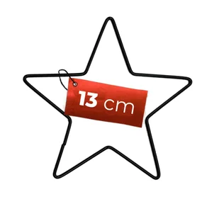Metalowa obręcz GWIAZDA gwiazdka do dekoracji 13 cm CZARNA - Wyposażenie pokoiku dziecięcego - miniaturka - grafika 1