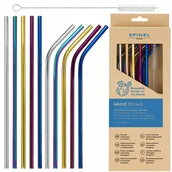 Akcesoria i części AGD - 10x Metalowe Słomki Spinel Soda Rurki Wielorazowe Do Napojów Czyścik - miniaturka - grafika 1