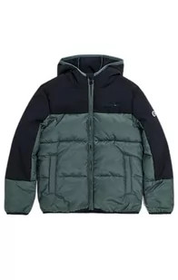 Champion Legacy Legacy Odkryty B - Colorblock Hooded Kurtka, Zielony BLG/Czarny, 9-10 lat Dziecko FW23, Verde BLG/Nero, 9-10 lat - Kurtki i płaszcze dla chłopców - miniaturka - grafika 1