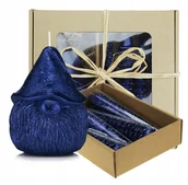 Świece - Zestaw świąteczny świece skrzat stroikowa granat - miniaturka - grafika 1