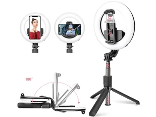 Kijek selfie Lampa led fotograficzna Alogy Ring mała ze statywem kosmetyczna do zdjęć - Selfie stick - miniaturka - grafika 11