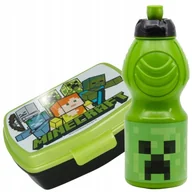 Bidony dla dzieci - MINECRAFT ŚNIADANIÓWKA LUNCH BOX + BIDON 410ml - miniaturka - grafika 1