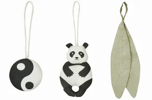 Zestaw 3 zawieszek z grzechotką - Panda Bamboo Lorena Canals - Grzechotki dla dzieci - miniaturka - grafika 1