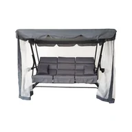 Huśtawki - GRAFITOWA HUŚTAWKA Z MOSKITIERĄ I ROZKŁADANYM OPARCIEM - miniaturka - grafika 1