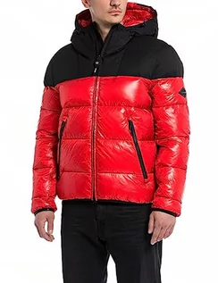 Kurtki męskie - Replay Męska kurtka zimowa comfort fit, 055 Ruby Red, XS - grafika 1