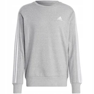 Bluza męska adidas Essentials French Terry 3-Stripes szara IC9319 2XL - Bluzy męskie - miniaturka - grafika 1