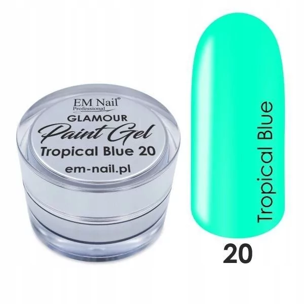 Em nail professional Paint Gel Glamour Nr. 20 Tropical Blue