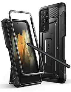 SUPCASE Unicorn Beetle Pro Series dwuwarstwowy wytrzymały futerał i podpórka etui bez osłony ekranu do Samsung S21 Ultra etui z uchwytem na długopis S [nie zawiera długopisu], czarny - Etui do tabletów - miniaturka - grafika 1