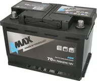 Ładowarki i akumulatory - Akumulator 4MAX 12V 70Ah/720A START&STOP AGM P+ biegun standardowy 277x175x190 B13 - stopka o wysokości 10 5 mm agm/rozruchowy - miniaturka - grafika 1