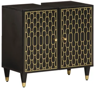 Czarna drewniana szafka stojąca pod umywalkę retro - Rebex 11X - Szafki łazienkowe Czarna drewniana szafka stojąca pod umywalkę retro - Rebex 11X - Szafki łazienkowe - miniaturka - grafika 1