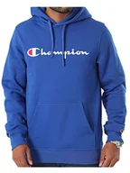 Bluzy męskie - BLUZA CHAMPION z kapturem 220253-BS008 niebieska bawełniana M - miniaturka - grafika 1
