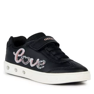 Buty dla dziewczynek - Sneakersy Geox J Skylin Girl J368WA 054AS C0869 DD Black/Lt Pink - grafika 1