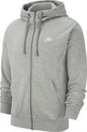 Bluzy męskie - Nike Bluza Nike Sportswear Club Men's Full-Zip Hoodie BV2648 063 BV2648 063 szary S - miniaturka - grafika 1