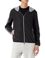Kurtki męskie - Armani Exchange Męska kurtka z logo Wind Breaker, Czarny (czarny 1200), S - miniaturka - grafika 1