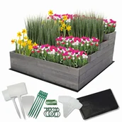 Szklarnie ogrodowe - Skrzynia na warzywa warzywnik IMPREGNOWANY 120x120 ZESTAW WYSOKA ECO / Wamar-Sosenka - miniaturka - grafika 1